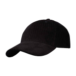 Klassische 6-Panel-Cap aus recyceltem Cord 280 g/m² farbe schwarz