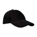 Klassische 6-Panel-Cap aus recyceltem Cord 280 g/m² farbe schwarz Seitenansicht