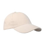 Klassische 6-Panel-Cap aus recyceltem Cord 280 g/m² farbe sandbraun Seitenansicht