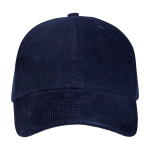 Klassische 6-Panel-Cap aus recyceltem Cord 280 g/m² farbe marineblau zweite Vorderansicht