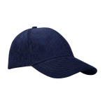 Klassische 6-Panel-Cap aus recyceltem Cord 280 g/m² farbe marineblau Seitenansicht