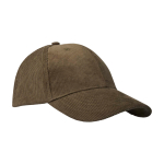 Klassische 6-Panel-Cap aus recyceltem Cord 280 g/m² farbe dunkelgrün Seitenansicht