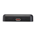 Magnetische Wireless-Powerbank aus recyceltem Kunststoff 5.000 mAh farbe schwarz Detailansicht 1