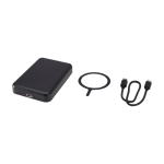 Magnetische Wireless-Powerbank aus recyceltem Kunststoff 5.000 mAh farbe schwarz dritte Ansicht