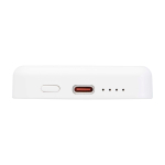 Magnetische Wireless-Powerbank aus recyceltem Kunststoff 5.000 mAh farbe weiß Detailansicht 1