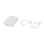 Magnetische Wireless-Powerbank aus recyceltem Kunststoff 5.000 mAh farbe weiß dritte Ansicht
