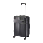 Erweiterbarer, stoßfester Trolley aus recyceltem Kunststoff farbe schwarz