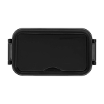 Kunststoff-Lunchbox mit passendem Besteck und großem Fach farbe schwarz zweite Vorderansicht