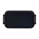 Kunststoff-Lunchbox mit passendem Besteck und großem Fach farbe blau zweite Vorderansicht