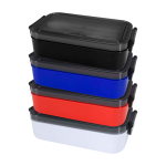 Kunststoff-Lunchbox mit passendem Besteck und großem Fach farbe blau zweite Ansicht in verschiedenen Farben