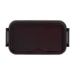 Kunststoff-Lunchbox mit passendem Besteck und großem Fach farbe rot zweite Vorderansicht