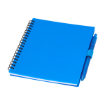 Notizbuch aus recyceltem Kunststoff mit Stifthalter, blaue Tinte farbe blau