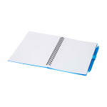 Notizbuch aus recyceltem Kunststoff mit Stifthalter, blaue Tinte farbe blau zweite Ansicht