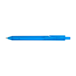 Notizbuch aus recyceltem Kunststoff mit Stifthalter, blaue Tinte farbe blau dritte Vorderansicht