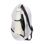 Sporttasche aus recyceltem, wasserdichtem Stoff mit Schuhfach 18 L farbe sandbraun Seitenansicht