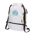 Sporttasche aus recyceltem, wasserdichtem Stoff mit Schuhfach 18 L farbe sandbraun Ansicht mit Transferdruck
