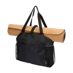 Yogatasche aus recyceltem, wasserdichtem Ripstop-Gewebe 18 L farbe schwarz zweite Ansicht