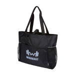 Yogatasche aus recyceltem, wasserdichtem Ripstop-Gewebe 18 L farbe schwarz Ansicht mit Transferdruck
