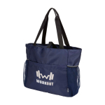 Yogatasche aus recyceltem, wasserdichtem Ripstop-Gewebe 18 L farbe marineblau Ansicht mit Transferdruck