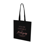 Reißfeste Mehrzwecktasche aus recyceltem Non-Woven-Material 6 L farbe schwarz Ansicht mit Siebdruck