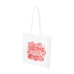 Reißfeste Mehrzwecktasche aus recyceltem Non-Woven-Material 6 L farbe weiß Ansicht mit Siebdruck