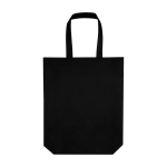 Robuste Einkaufstasche aus recyceltem Non-Woven farbe schwarz dritte Vorderansicht