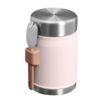 Isolierbehälter mit Besteck und Ventil-Deckel 400 ml farbe hellrosa zweite Rückansicht