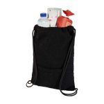 Turnbeutel aus recyceltem Sherpa mit Fronttasche 9 L farbe schwarz zweite Ansicht