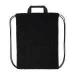 Turnbeutel aus recyceltem Sherpa mit Fronttasche 9 L farbe schwarz dritte Vorderansicht