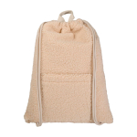 Turnbeutel aus recyceltem Sherpa mit Fronttasche 9 L farbe natürliche farbe zweite Vorderansicht