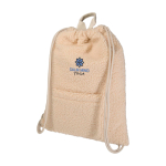 Turnbeutel aus recyceltem Sherpa mit Fronttasche 9 L farbe natürliche farbe