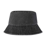 Bob-Hut aus gewaschener Baumwolle mit zeitlosem Design 245 g/m² farbe schwarz zweite Vorderansicht