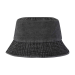 Bob-Hut aus gewaschener Baumwolle mit zeitlosem Design 245 g/m² farbe schwarz zweite Rückansicht