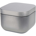 Duftkerze mit Vanilleduft in quadratischer Metalldose, 50 g farbe mattsilber
