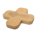 Kleiner Bambus-Untersetzer mit abgerundeten Ecken farbe natürliche farbe Druckansicht des Logos 2