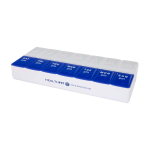 Vitamin-Organizer für morgens und abends, sieben Tage farbe blau Ansicht mit Tampondruck
