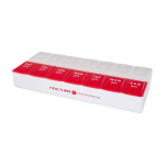 Vitamin-Organizer für morgens und abends, sieben Tage farbe rot Ansicht mit Tampondruck