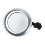 Fahrradklingel aus Aluminium und Kunststoff mit lautem Klang farbe silber zweite Vorderansicht