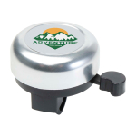 Fahrradklingel aus Aluminium und Kunststoff mit lautem Klang farbe silber Ansicht mit Tampondruck