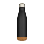 Doppelwandige Edelstahlflasche mit Korkboden 500 ml farbe schwarz zweite Vorderansicht