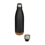 Doppelwandige Edelstahlflasche mit Korkboden 500 ml farbe schwarz zweite Ansicht