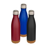 Doppelwandige Edelstahlflasche mit Korkboden 500 ml farbe schwarz zweite Ansicht in verschiedenen Farben