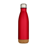 Doppelwandige Edelstahlflasche mit Korkboden 500 ml farbe rot zweite Vorderansicht