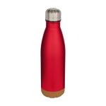 Doppelwandige Edelstahlflasche mit Korkboden 500 ml farbe rot