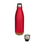 Doppelwandige Edelstahlflasche mit Korkboden 500 ml farbe rot zweite Ansicht