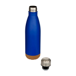 Doppelwandige Edelstahlflasche mit Korkboden 500 ml farbe köngisblau zweite Ansicht