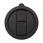 Keramikbecher mit Kunststoffdeckel und großem Griff 450 ml farbe schwarz dritte Ansicht