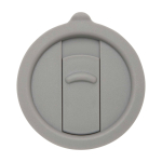 Keramikbecher mit Kunststoffdeckel und großem Griff 450 ml farbe grau dritte Ansicht