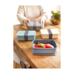 Brotdose aus recyceltem Kunststoff für Unternehmen 800 ml farbe grau Lifestyle-Bild