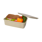 Brotdose aus recyceltem Kunststoff für Unternehmen 800 ml farbe beige zweite Ansicht